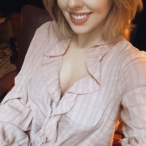 Pink ruffle tie blouse